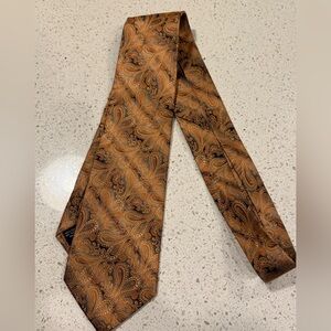 Pronto Uomo Men’s Standard Orange Paisley Silk Tie - bundle and save (: